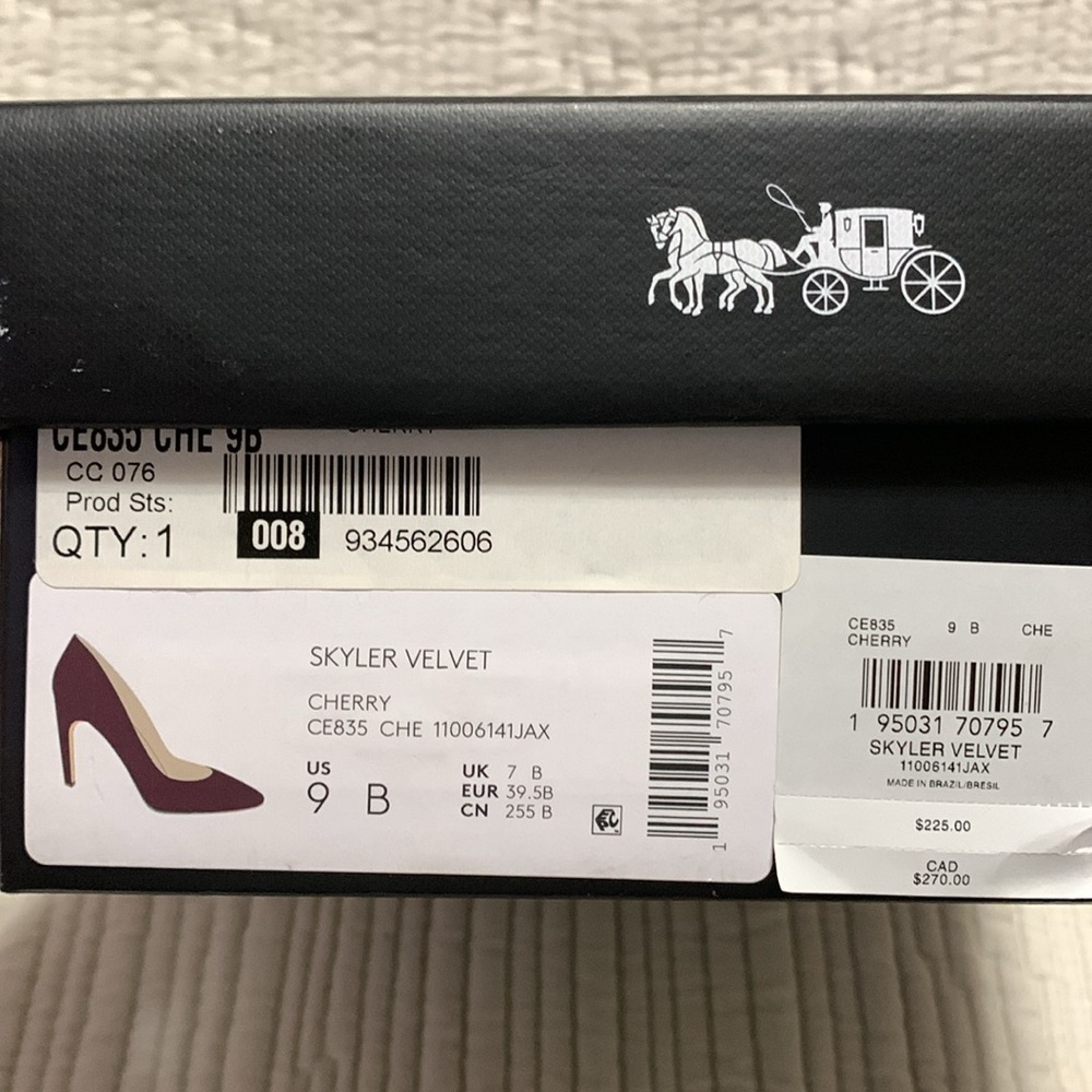 NEW COACH Skyler Vero Cupid
Velvet Cherry Pumps Size 9 Classic Formal Reception - Picture 15 of 15